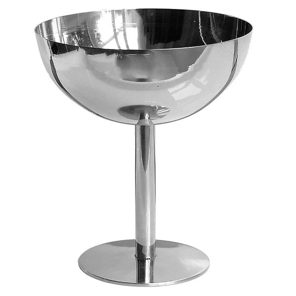 stainless steel ice cream cup dessert bowl serving dish coupe silver bauhaus inspired kitchen and dining chic stylish dinner plate