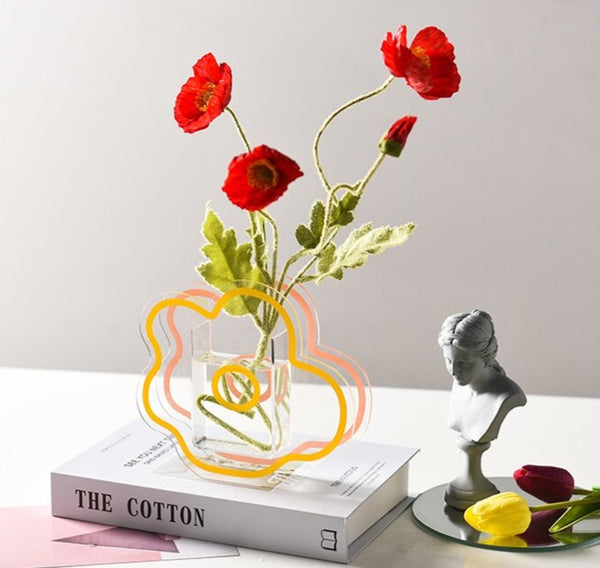 acrylic flower vase Morandi style 
