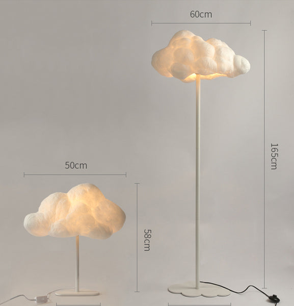 CLOUD TABLE AND FLOOR LAMP silk and cotton