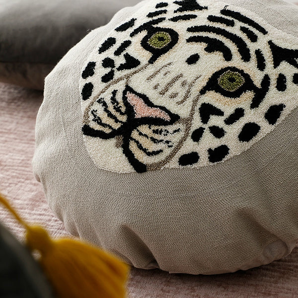 tiger cheetah print round cushion cover pillow case decorative