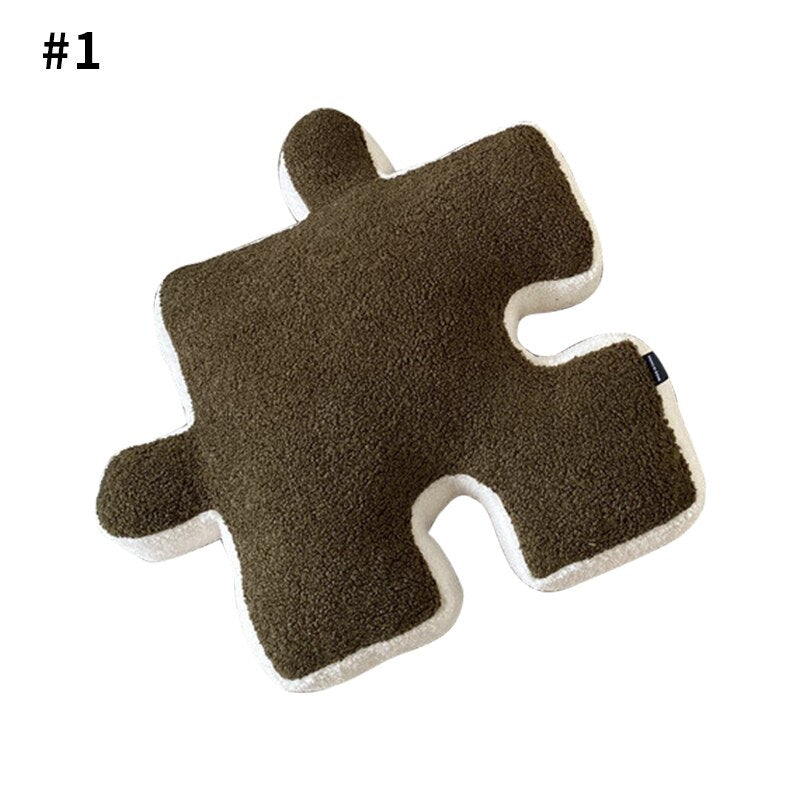 puzzle piece plush decorative cushion throw pillow homeware decor plush