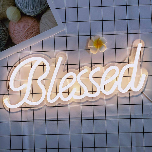 blessed LED neon sign wall decor for engagement parties weddings home decor homewares night lamp