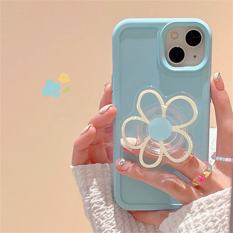 blue pastel flower bracket iphone phone case tech accessories cute y2k 