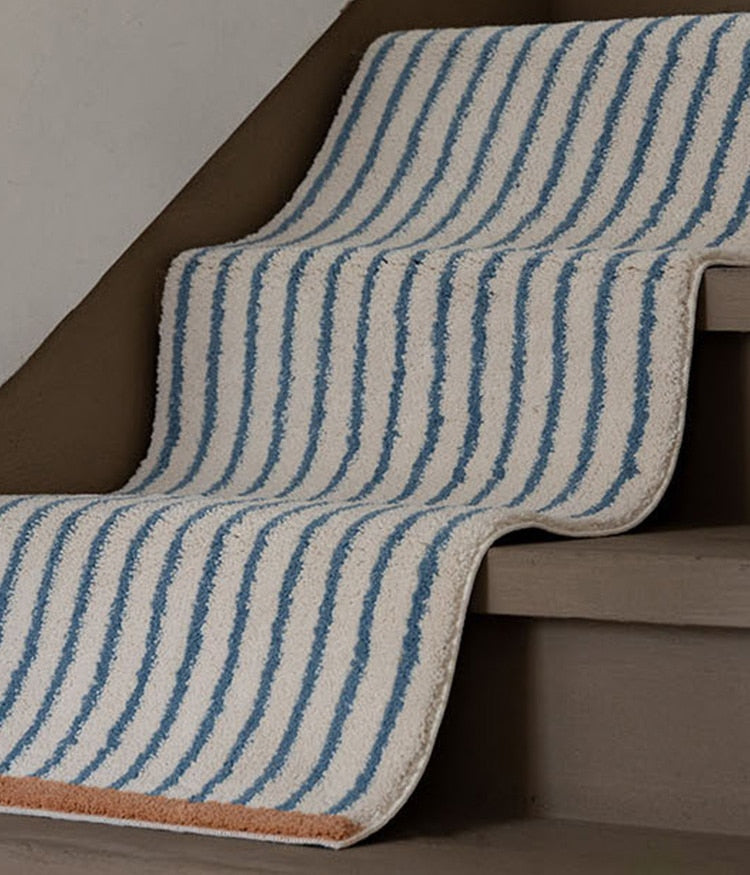 Orange & Blue Geometric Print Area Rug