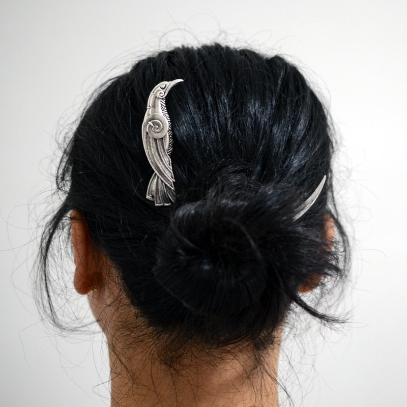 Moon & Pearl Hair Stick / Crescent Moon Celestial Hair Fork
