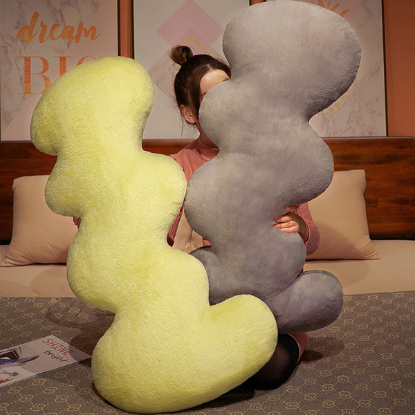 squiggle worm shaped snuggle throw pillow decorative cushion plush cotton nurseries big pillow