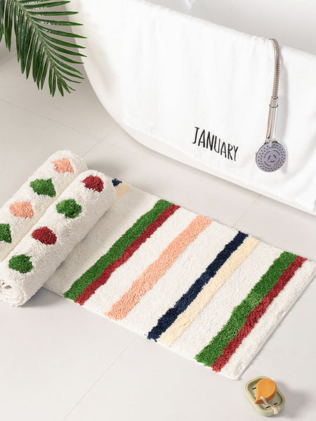 dots stripes diamonds bathroom rug bath mat soft furninshings homewares bathroom decor colorful colourful tufted