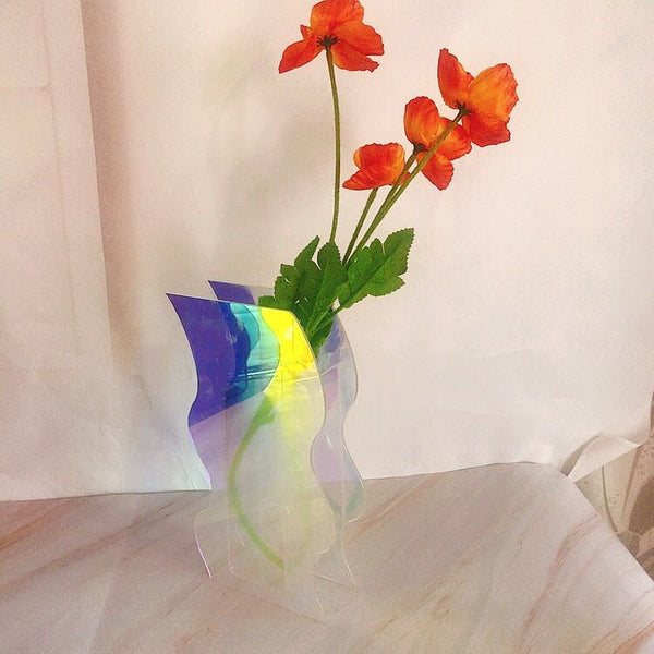 iridescent mountain vase acrylic nordic style Morandi