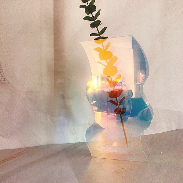 iridescent mountain vase acrylic nordic style Morandi