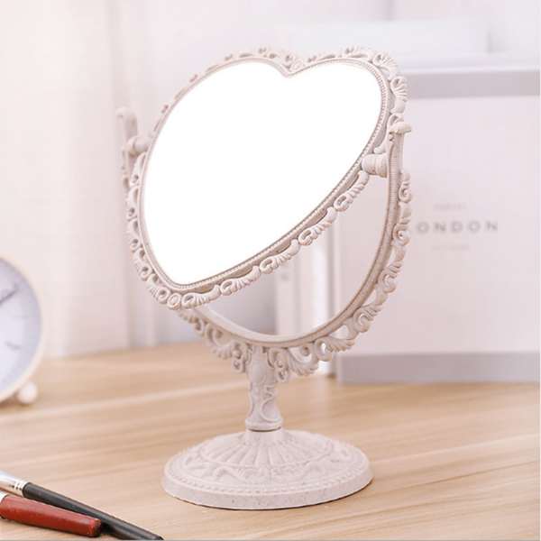 heart shaped cute make up vanity mirror