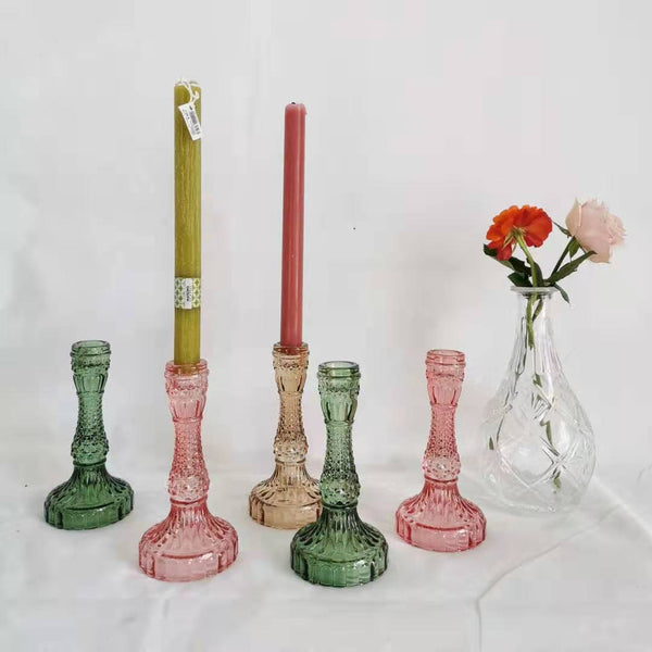 crystal glass vintage style candle holder candlestick holder