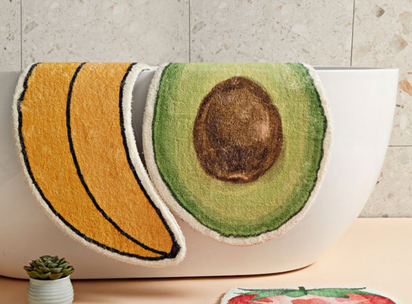 banana avocado bathroom rug bath mat fruit