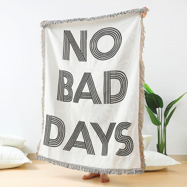 fun blanket tapestry quote no bad days