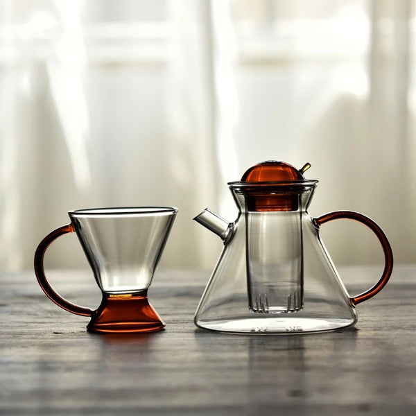 glass teapot and cup set MODERN high temperature kitchen and dining tea party