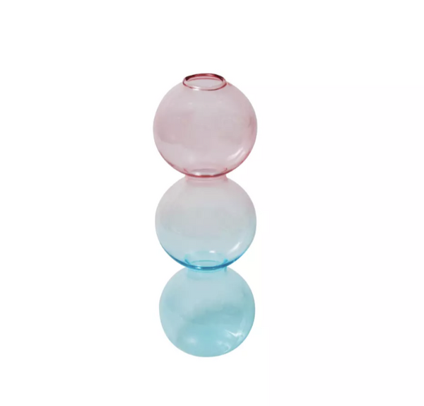 Glass Bubble Vase and Candle Holders