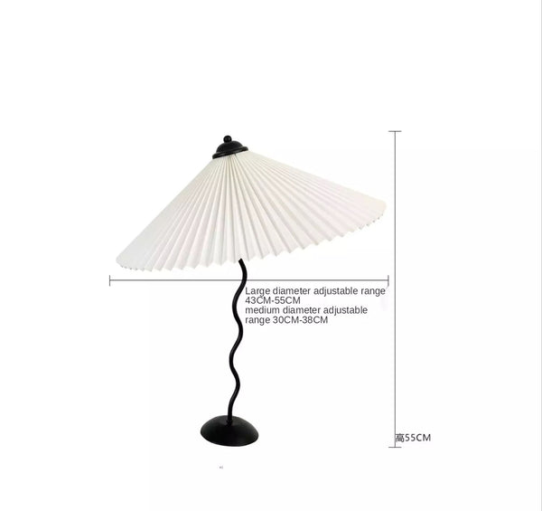 artdeco pleated lamp shade squiggle lamp modern umbrella table lamp lighting