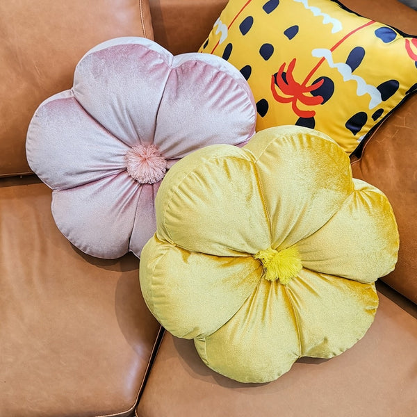 velvet flower cushion throw pillow