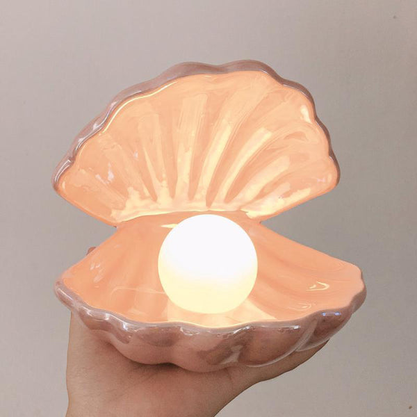 ceramic pearl shell night lamp