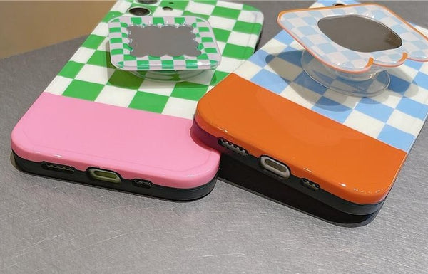 PASTEL checkered apple iphone phone cases punk cute girly