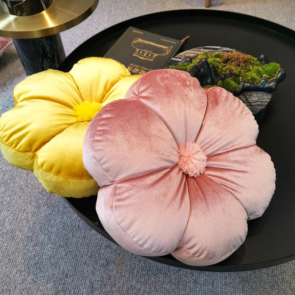 velvet flower cushion throw pillow
