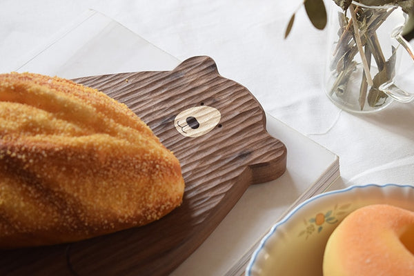 cute bear shaped cutting chopping board cheese plate serving tray natural wood