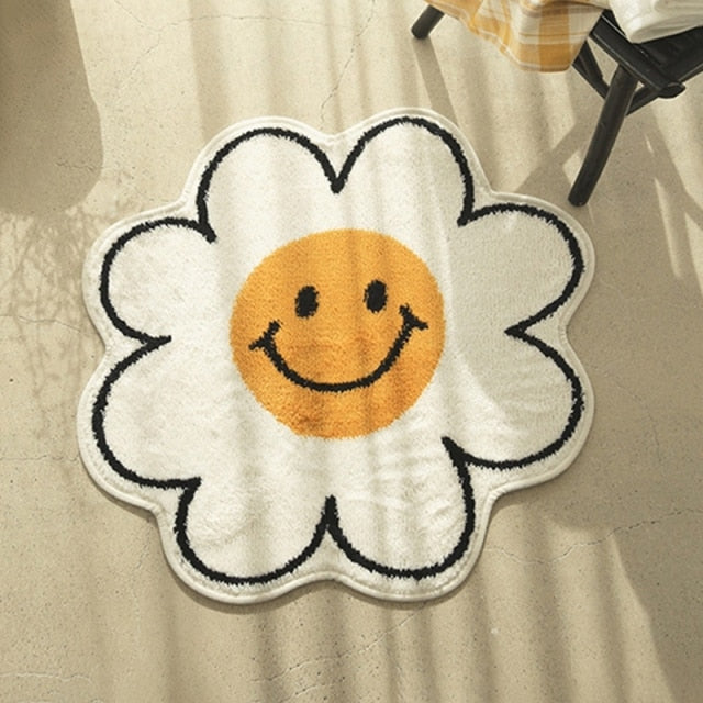 Smiling Daisy Rug / Fun Bathroom Bath Mat – Peppery Home
