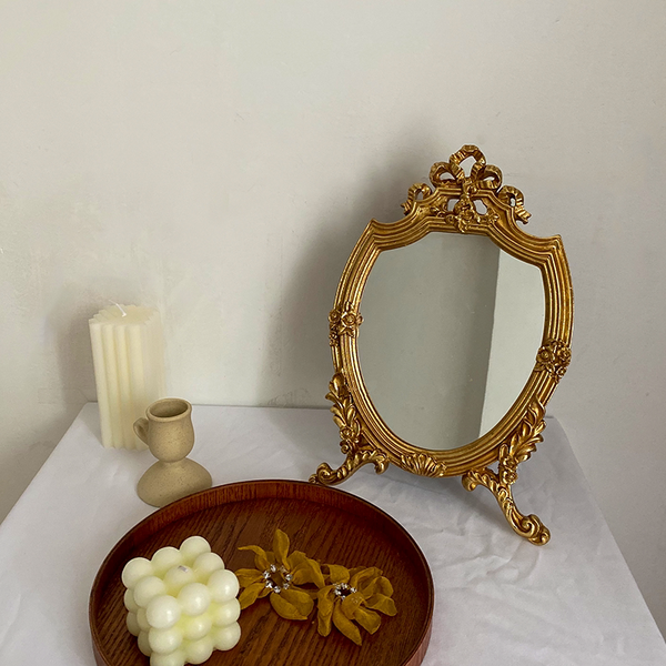 vintage retro antique gold vanity mirror decor bedroom living room romantic cute