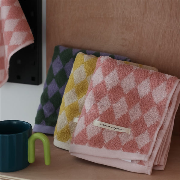 diamond checkered cotton plaid hand face tea bath beach towel bathroom accessories homewares