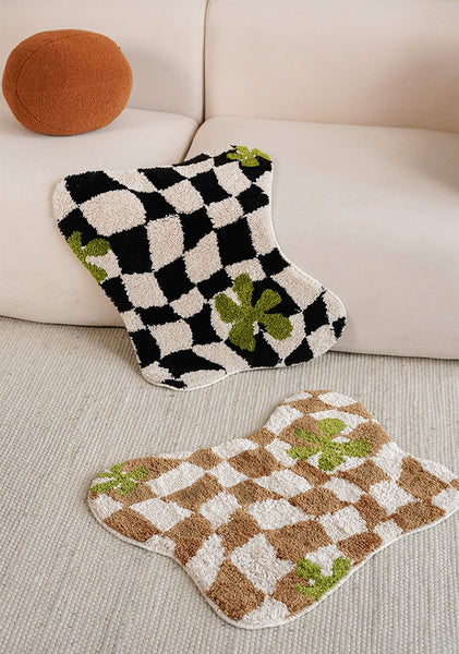 checkered checkerboard fun bathroom rug bath mat home decoration