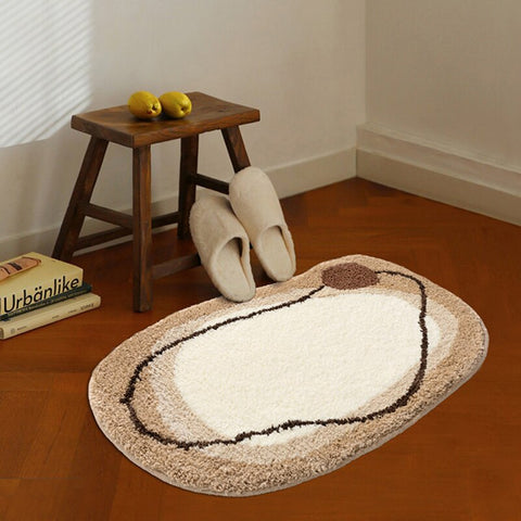doodle bath mat nordic pattern beige gray bathroom rug soft