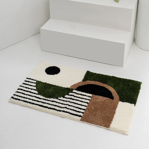 neutral color colour brown green bath mat bathroom rug homewares tufted