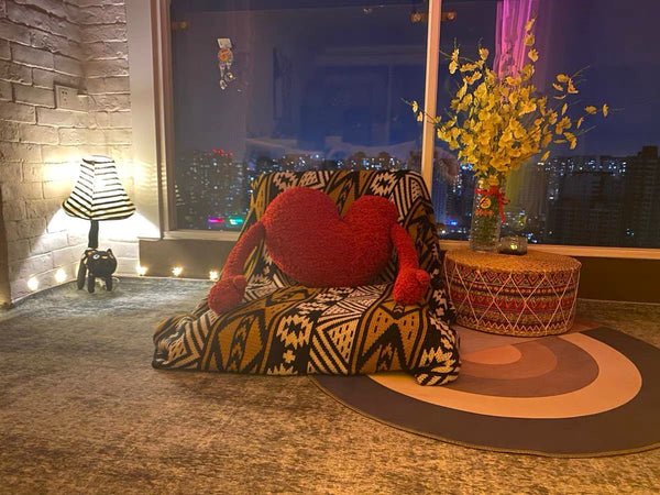 3d hugging heart red throw pillow decorative cushion sofa bed living room decor