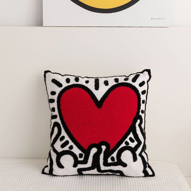 Heart shops throw pillow