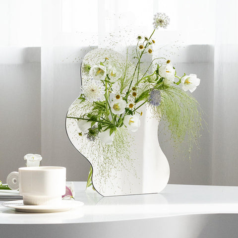 acrylic mirror iridescent decorative vase object home decor minimal cute