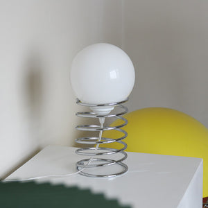 bauhaus spiral base table lamp glass ball round bulb