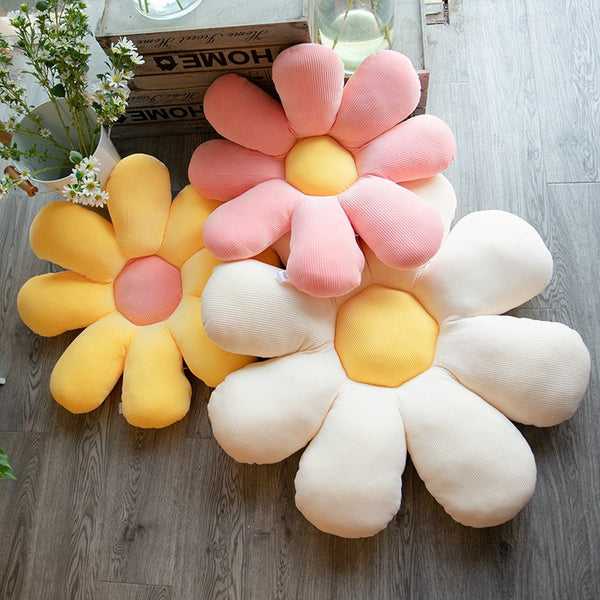 daisy flower plush cushion throw pillow for sofa