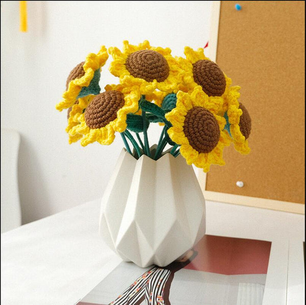 crochet handmade flowers daisy sunflower artificial flowers 