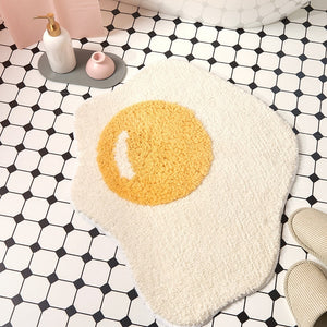 egg sunny side up bath mat  creative bathroom rug 