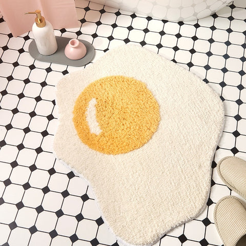 egg sunny side up bath mat  creative bathroom rug 