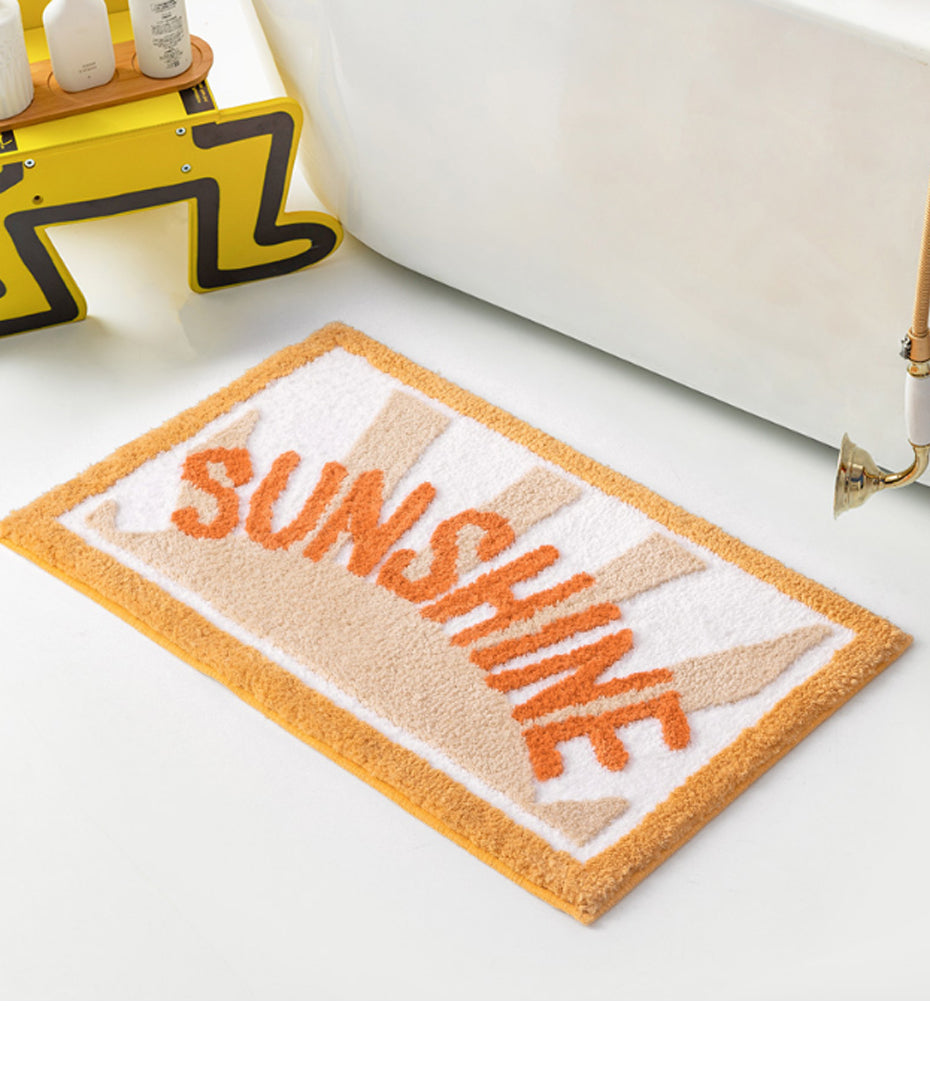Peppery Home Sunshine & Good Bath Mats yellow bathroom rugs