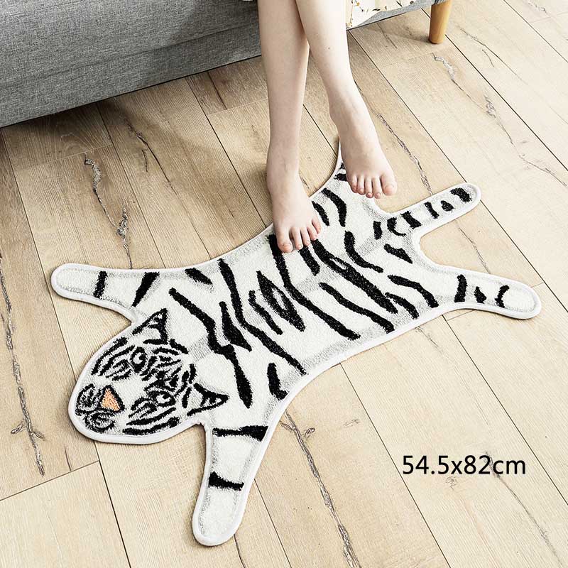 Cartoon Tiger Shaped Mats Anti-Slip Bathroom Mats Bedroom Doormats Area Rugs Bathmat Carpet Rugs Bathmat Home Decor (M(20''X35